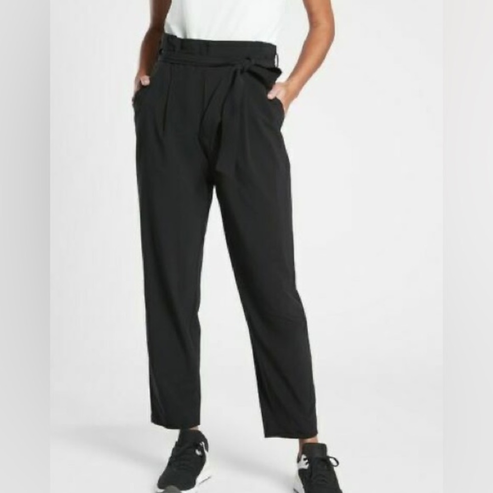 Athleta Featherweight Skyline Black Belted High-Waisted Pants